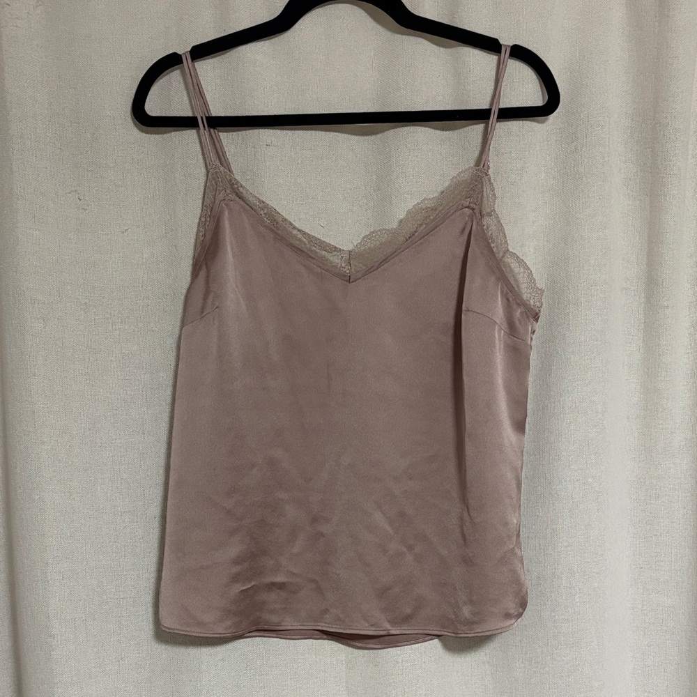 Abercrombie & Fitch Lace Trim Cami in Dusty Pink